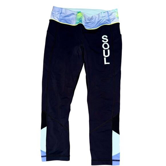 Lululemon SoulCycle Collab Cropped Leggings 21" Size 8 Activewear Athletic Train - Picture 1 of 6